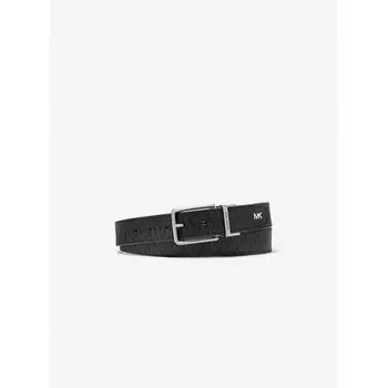 Michael Kors Reversible Logo Leather Belt Mk Signature 36f1lbly9b1 Black F