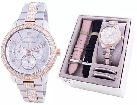 Michael Kors Runway Diamond Accents Quartz MK6727 с ремешком Подарочный набор Женские часы белый