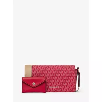 Michael Kors Vincent Crossbody With Logo Card Case Small 35f4g2vc5o2610 Bright Red F