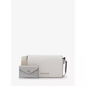 Michael Kors Vincent Crossbody With Logo Card Case Small 35f4s2vc5v40 Silver F