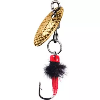 Micro Lure Spinner with Fly Hook for Mosquitoes, Sunflower Seeds, Mouthbrooders, and Whitebait Modified Gold 12#