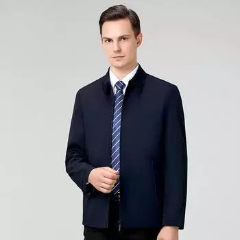 Middle-aged and elderly cadre clothing autumn short business casual middle-aged dad clothing lapel executive jacket for men 170