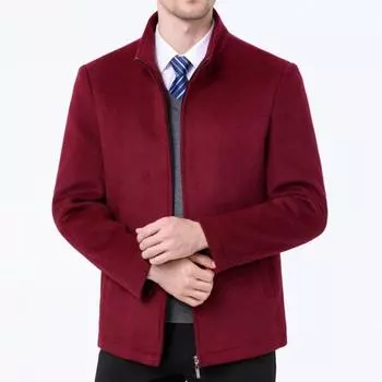 Куртка из кашемира для мужчин среднего возраста, короткое утолщенное шерстяное пальто для мужчин среднего и пожилого возраста, осенне-зимнее толстое пальто 170