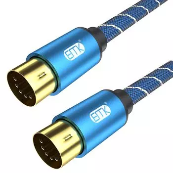 MIDI-кабель EMK 5-контактный MIDI-шнур для клавиатуры DIN Male-to-Male для подключения электрических MIDI-синтезаторов, органов, пианино, гитар и т. д.. (1m)