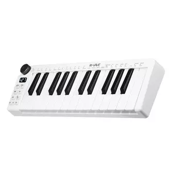 MIDI-клавиатура с аккумулятором, 25 клавиш, клавиатура с управлением по MIDI, портативная мини-клавиатура USB, MIDI-контроллер, 25 клавиш с чувствительностью к скорости нажатия, 1 ручка SMK-25mini