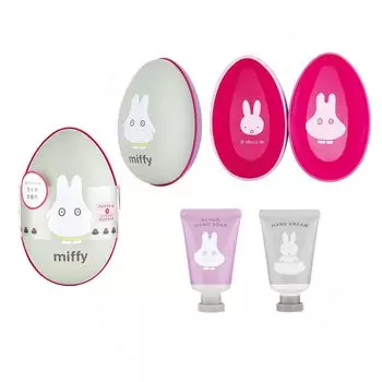 Miffy подарок для ухода за руками в сладком аромате личи, аксессуар для рук в форме яйца, банка, (крем для рук, мыло, банка, подарок, футляр) серый