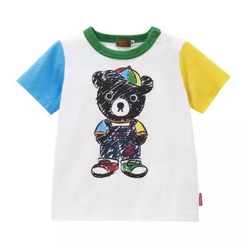 MIKI HOUSE Double B Short Going to [MIKI HOUSE] T-shirt, Sleeve, Bear, Thin, Boys, Girls, Babies, Kids, Children s Clothing, Kindergarten, School,
