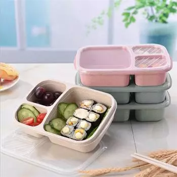Микроволновая печь Bento Lunch Box Пикник Еда Контейнер для фруктов Ящик для хранения для детей и взрослых One Size синий