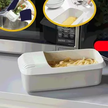 Микроволновая печь для макарон с лапшой и ситечком, экологически чистая пластиковая пароварка для спагетти, овощей, посудомоечная машина, кухонные аксессуары, новинка