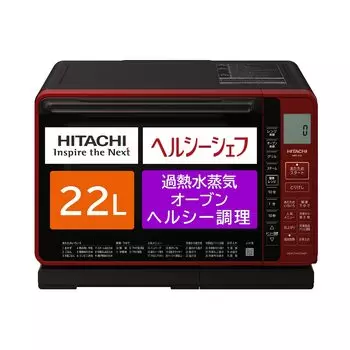 Микроволновая печь Hitachi Healthy Chef 22L R красная, бойлерного типа, перегретый пар, одноступенчатая, широкая духовка MRO-S7Z 250