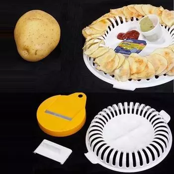 Микроволновая печь, машина для приготовления картофельных чипсов, нарезка для чипсов, слайсер для закусок, набор «сделай сам», поднос, кухонный инструмент