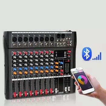 Микшер аудио микширования звука Dj контроллер Bluetooth настольная карта профессиональные цифровые консоли интерфейс консольное оборудование 8 каналов