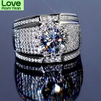 Milangirl Sterling Big Zircon Stone Rings For Women Man Fashion Wedding Помолвочные Ювелирные Изделия 11