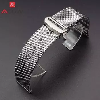 Миланский ремешок для Omega Seamaster 007, быстросъемная сетчатая петля, складная пряжка из нержавеющей стали, мужской металлический ремешок для часов 20 мм 22 мм