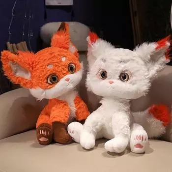 Милая и очаровательная маленькая лисица, плюшевая игрушка, кукла Снежная лиса 35cm0.4kg белый