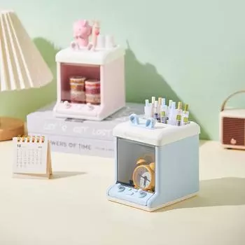 Милая кукольная машинка держатель для ручек мультфильм прозрачный держатель для ручек канцелярских принадлежностей коробка для хранения сделай сам детский подарок Doll machine pen holder розовый
