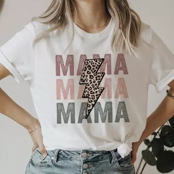 Милая милая футболка с надписью «Love Mom Mama», повседневная летняя одежда, женская футболка с принтом, женский топ с коротким рукавом, модная футболка с рисунком S