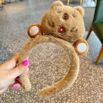 Милая мультяшная повязка на голову Capybara для женщин и девочек Kawaii Wash Face Hairbands Изысканные забавные аксессуары для волос Подарки