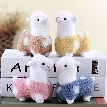 Милая плюшевая игрушка из альпаки, детская мягкая игрушка, кукла, украшение на день рождения, подарки, кровать для девочек, детский брелок, кулон жёлтый