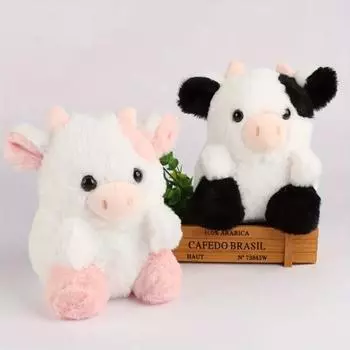 Милая плюшевая игрушка корова, плюшевая подушка, плюшевые коровы, плюшевая игрушка в виде животного, мультяшная милая розовая плюшевая игрушка корова, плюшевая кукла для детей розовый