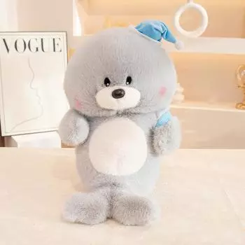 Милая плюшевая кукла морской лев в праздничном стиле, кукла для обнимания и сна, животное из аквариума, декоративная подушка, детский праздничный подарок 25cm