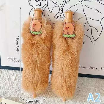 Милая плюшевая ручка Capybara, забавная супербольшая нажимная гелевая ручка, быстросохнущая, мягкая накладка, канцелярский инструмент для письма, 0,5 мм, нейтральная ручка, подарок S