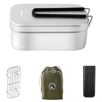 MiliCamp Flowmestin Outdoor Cooking Rice Pot with Hot Drain Hole Solo Camping Outdoor Tableware MR-250Pro+ (Набор 4)
