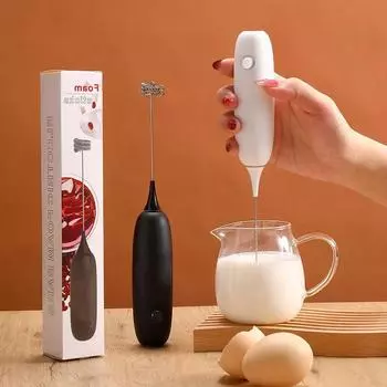 Milk Drink Coffee Whisk Mixer Electric Egg Beater Frother Foamer Mini Handle Stirrer Practical Blender Kitchen Cooking Tool чёрный