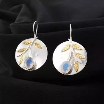 Milky Opal Gemstone 925 Sterling Silver Jewelry Handmade Women Earrings 1.73 EE-176-10