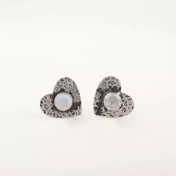 Milky Opal Gemstone 925 Sterling Silver Jewelry Handcrafted Stud Earrings 0.6 EE-143-13