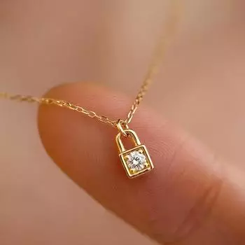Милое мини-бриллиантовое ожерелье, цепочка с замком Love Story Design Sense Collarbone, модное женское ожерелье Love Key