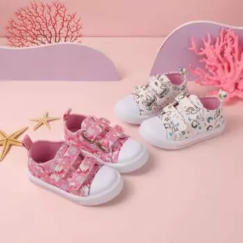 Милые детские кроссовки с рисунком из мультфильма «Дыхание для девочек», простая модная новая парусиновая обувь, классическая универсальная повседневная обувь, модная обувь для сноуборда 20insole13.2cm розовый