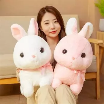Милые плюшевые игрушки кролик кролик мягкие игрушки куклы для младенцев и детей мальчиков и девочек милые рождественские подарки на день рождения декор для дома 35cm белый