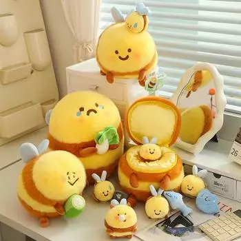 Милые плюшевые игрушки Sha Bee, подвеска, мягкая плюшевая игрушка Cai Bee, супер мягкая банка с медом, плюшевая кукла, кровать, подушка для сна, подарки на день рождения для детей