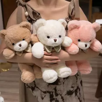 Милые плюшевые игрушки в виде медведя, мягкие игрушки, кукла-медведь, успокаивающая подушка для детей, влюбленных, детей, высококачественный классический подарок на день рождения 30cm коричневый