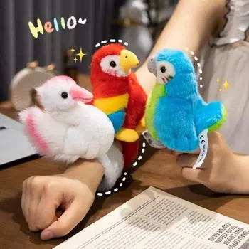 Милый 20 см цветной браслет с птицей, плюшевая мягкая игрушка, кукла, мультяшный браслет с защелкой, попугай, мягкий плюшевый подарок на день рождения ребенка 20cm белый