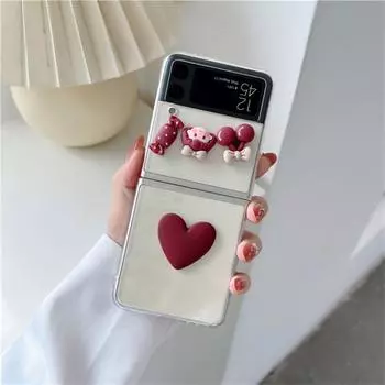 Милый чехол для девочек «сделай сам» для Samsung Galaxy Zflip3 5g, корейский модный складной защитный чехол, прозрачный чехол Zflip Zflip 4 For Z Flip 3 (5G)