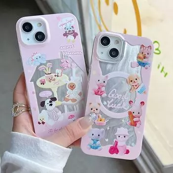 Милый чехол для телефона Realme C53 C67 Reno 12 Redmi Note 13 Pro Redmi 13C 14C IPhone 16 Tecno Honor X8 Samsung S23 FE S25 Ultra A35 A54 A53 Vivo Cover Samsung A12