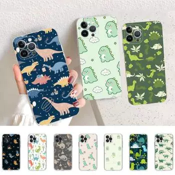 Милый чехол для телефона с динозавром для iPhone 14 13 12 11 Pro Max XS X XR SE 2020 6 7 8 Plus Mini Transparent Shell 6plus or 6s plus