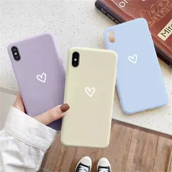 Милый чехол с сердечком для Iphone 11 12 13 14 Pro Max, мини-силиконовый чехол для Iphone X Xr Xs Max 7 8 6 6s Plus 5S Se 2020 10 Funda For iPhone 6 6S