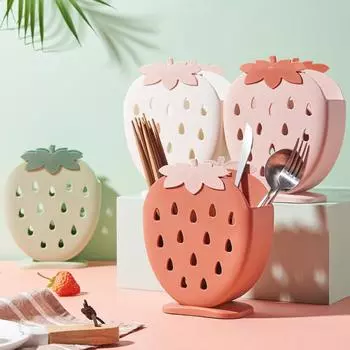 Милый держатель для клубники, полый органайзер для карандашей, держатель для макияжа, контейнеры для хранения канцелярских принадлежностей Kawaii, аксессуары для фруктов
