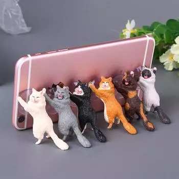 Милый держатель для телефона в виде кота, планшет, настольная присоска, подставка из смолы, держатель для мобильного телефона, держатель в виде животного для смартфона
