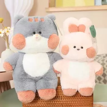 Милый кролик, кошка, собака, плюшевые игрушки, мягкие животные, лягушка, медведь, кролик, сиба-ину, кукла, мягкая подушка, подарок на день рождения 28cm