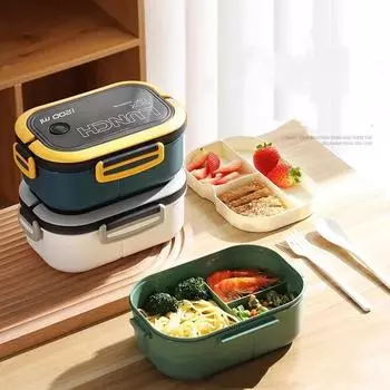 Милый ланч-бокс для детей, отсеки, Microwae Bento, ланч-бокс для детей, школа, открытый, кемпинг, пикник, контейнер для еды, портативный 2