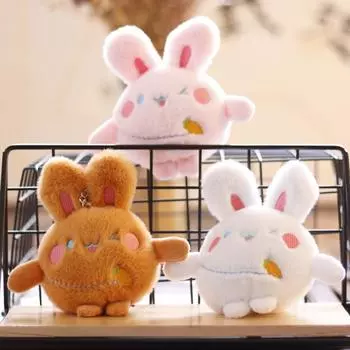 Милый маленький кролик кулон плюшевая игрушка мини кукла школьный портфель подвесное украшение брелок машина с когтями кукла 10 cm.