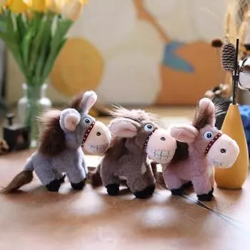 Милый маленький ослик кулон плюшевая игрушка кукла мультяшная сумка подвесной брелок тряпичная кукла кукла 12 cm