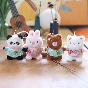 Милый милый китайский стиль маленькая панда кулон плюшевая игрушка кукла кролик кошка сумка подвесной брелок 12 cm