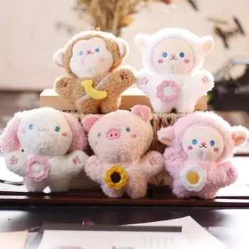 Милый милый маленький кролик кулон плюшевая игрушка обезьяна кукла маленькая овечка школьный портфель подвесное украшение кукла щенок брелок 12cm