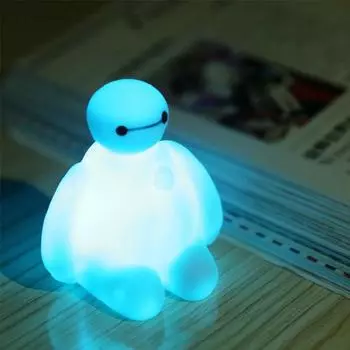 Милый мультфильм Baymax светодиодный меняющий цвет ночник для дома, детской спальни, лампа в подарок