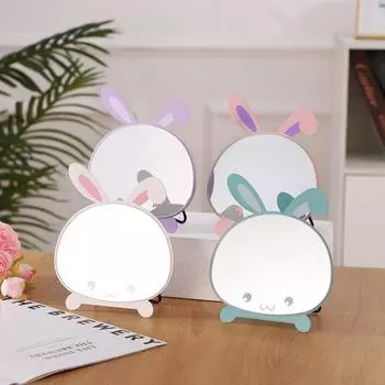 Милый мультфильм Кролик Зеркало для макияжа Креативный стол для спальни Одностороннее украшение для рабочего стола в спальню синий